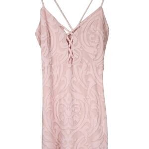 NWT Love Culture Light Pink Brocade Damask Jacquard Dress